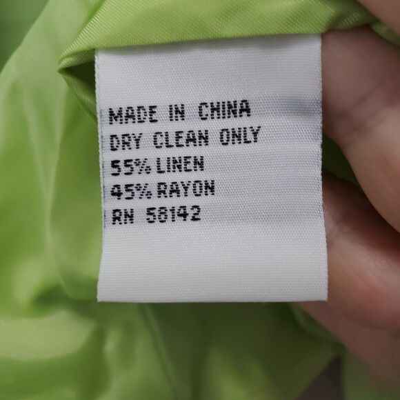 Talbots Linen Blend One-Button Green Long Sleeve Blazer Size 18 NWT - Picture 5 of 7